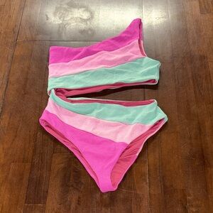 Beach Riot Pink and Mint Bathing Suit